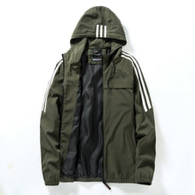 Load image into Gallery viewer, Men&#39;s Casual Striped Bomber Jacket Trend Hoodie Baseball Collar Streetwear Men&#39;s Windbreaker;YA056