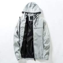 Load image into Gallery viewer, Men&#39;s Casual Striped Bomber Jacket Trend Hoodie Baseball Collar Streetwear Men&#39;s Windbreaker;YA056
