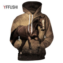 Load image into Gallery viewer, YFFUSHI 2019 Animal Printed Hoodies 3D Men Women Hooded Pullover Horse Print Sweatshirts Casual Loose Men Coat Plus Size 5XL