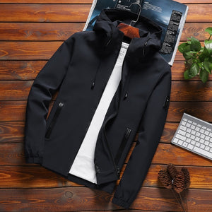 Jacket Men Zipper New Arrival Brand Casual Solid Hooded Jacket Fashion Men's Outwear Slim Fit Spring and Autumn High Quality K11