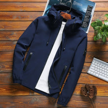 Load image into Gallery viewer, Jacket Men Zipper New Arrival Brand Casual Solid Hooded Jacket Fashion Men&#39;s Outwear Slim Fit Spring and Autumn High Quality K11