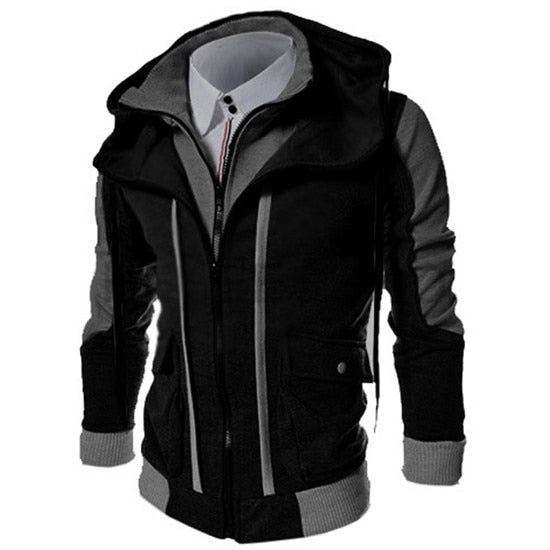 ZOGAA Winter Jacket Men Casual Double Zipper Fake Two Tops Jackets Warm Cardigan Loose Plus Size Overcoat Men Jackets and Coats