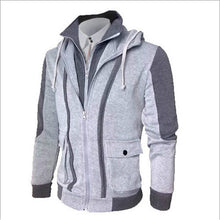 Load image into Gallery viewer, ZOGAA Winter Jacket Men Casual Double Zipper Fake Two Tops Jackets Warm Cardigan Loose Plus Size Overcoat Men Jackets and Coats