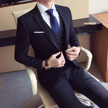 Load image into Gallery viewer, High quality men&#39;s fashion Slim suits men&#39;s business casual groomsman  wedding clothes pants trousers sets drop shipping suit