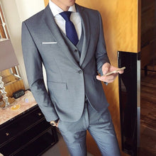 Load image into Gallery viewer, High quality men&#39;s fashion Slim suits men&#39;s business casual groomsman  wedding clothes pants trousers sets drop shipping suit