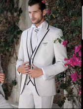Load image into Gallery viewer, Fnoexw  Customized 2018 Red Groom Tuxedos Wedding Party Suit business Groomsman Suit mens wedding suits ( jacket+Pants+vest+tie)