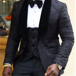 Fnoexw  Customized 2018 Red Groom Tuxedos Wedding Party Suit business Groomsman Suit mens wedding suits ( jacket+Pants+vest+tie)