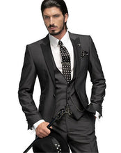 Load image into Gallery viewer, Fnoexw  Customized 2018 Red Groom Tuxedos Wedding Party Suit business Groomsman Suit mens wedding suits ( jacket+Pants+vest+tie)