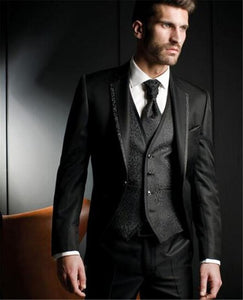 Fnoexw  Customized 2018 Red Groom Tuxedos Wedding Party Suit business Groomsman Suit mens wedding suits ( jacket+Pants+vest+tie)