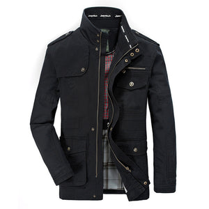 New Plus Size 7XL 8XL Autumn Military Jacket Men Cotton Brand Outwear Multi-pocket Mens Jackets Long Coat Male Chaqueta Hombre
