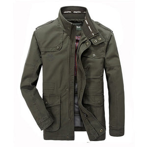 New Plus Size 7XL 8XL Autumn Military Jacket Men Cotton Brand Outwear Multi-pocket Mens Jackets Long Coat Male Chaqueta Hombre