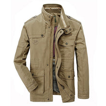 Load image into Gallery viewer, New Plus Size 7XL 8XL Autumn Military Jacket Men Cotton Brand Outwear Multi-pocket Mens Jackets Long Coat Male Chaqueta Hombre