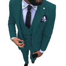 Load image into Gallery viewer, Mens suits Wave point Three Pieces Men Dress Suits Casual Commuter office business suits For Wedding(Blazer+Vest+Pants)