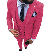 Load image into Gallery viewer, Mens suits Wave point Three Pieces Men Dress Suits Casual Commuter office business suits For Wedding(Blazer+Vest+Pants)
