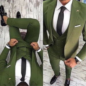 Houndstooth Custom Made Mens Checkered Suit Dresses Tailored black Weave Hounds Tooth Check wedding men suits jacket+pants+vest