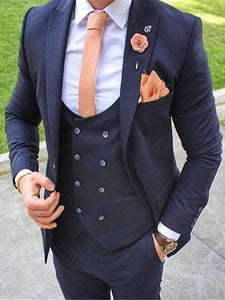 Houndstooth Custom Made Mens Checkered Suit Dresses Tailored black Weave Hounds Tooth Check wedding men suits jacket+pants+vest