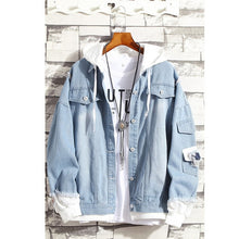 Load image into Gallery viewer, Men\&#39;s Fashion Denim Jacket Men\&#39;s Casual Bomber Jacket Men\&#39;s Hip Hop Men\&#39;s Retro Denim Jacket Jacket Streetwear 2019