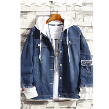 Load image into Gallery viewer, Men\&#39;s Fashion Denim Jacket Men\&#39;s Casual Bomber Jacket Men\&#39;s Hip Hop Men\&#39;s Retro Denim Jacket Jacket Streetwear 2019