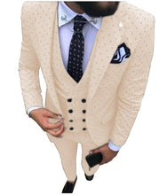 Load image into Gallery viewer, Mens suits Wave point Three Pieces Men Dress Suits Casual Commuter office business suits For Wedding(Blazer+Vest+Pants)