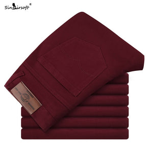 New Design Casual Men Pants Cotton Slim Pant Straight Trousers Fashion Business Solid Pants Men Pantalon Pantalones Hombre Homme