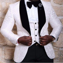 Load image into Gallery viewer, Men&#39;s fashion solid color suit three-piece suit (jacket + pants + vest) wedding groom groomsmen dress men&#39;s business dress