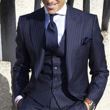 Load image into Gallery viewer, Men&#39;s fashion solid color suit three-piece suit (jacket + pants + vest) wedding groom groomsmen dress men&#39;s business dress