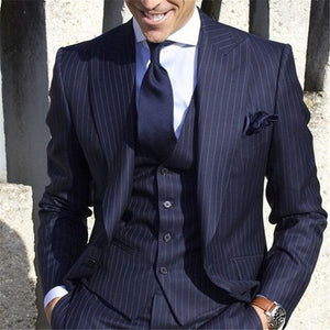 Men's fashion solid color suit three-piece suit (jacket + pants + vest) wedding groom groomsmen dress men's business dress