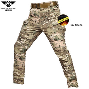 IX9 Winter Tactical Pants Warm Waterproof Soft Shell Fleece Cargo Pants Men Military Camouflage Army Man Casual Trousers Women