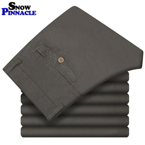 Pants Men Size29-42 Spring Autumn Straight Pant 100% Cotton 55-120 kg Men Wear Comfortable warm Trousers Male Clothing