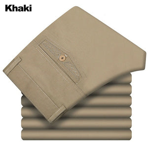 Pants Men Size29-42 Spring Autumn Straight Pant 100% Cotton 55-120 kg Men Wear Comfortable warm Trousers Male Clothing