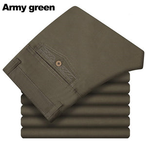 Pants Men Size29-42 Spring Autumn Straight Pant 100% Cotton 55-120 kg Men Wear Comfortable warm Trousers Male Clothing