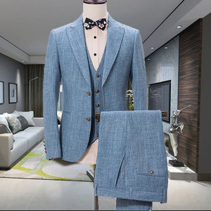 Houndstooth Custom Made Mens Checkered Suit Dresses Tailored black Weave Hounds Tooth Check wedding men suits jacket+pants+vest