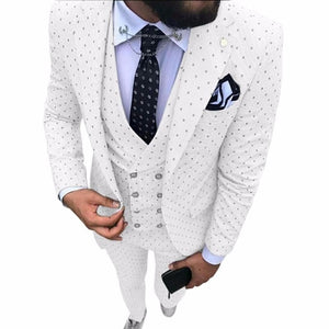 Houndstooth Custom Made Mens Checkered Suit Dresses Tailored black Weave Hounds Tooth Check wedding men suits jacket+pants+vest