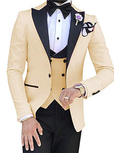 Houndstooth Custom Made Mens Checkered Suit Dresses Tailored black Weave Hounds Tooth Check wedding men suits jacket+pants+vest