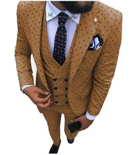 Load image into Gallery viewer, Mens suits Wave point Three Pieces Men Dress Suits Casual Commuter office business suits For Wedding(Blazer+Vest+Pants)