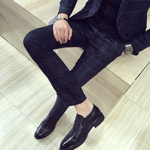 Load image into Gallery viewer, luxury suit ( Blazer + Vest + pant ) Plaid stripes mens suits 2019 Asia size S-5XL High quality men suits mens three-piece set