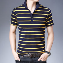 Load image into Gallery viewer, England Style Striped 2019 Brand Fashion Polo Shirts Short Sleeve Men Summer Cotton Breathable Tops Tee ASIAN SIZE M-5XL 6XL