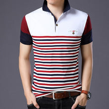 Load image into Gallery viewer, England Style Striped 2019 Brand Fashion Polo Shirts Short Sleeve Men Summer Cotton Breathable Tops Tee ASIAN SIZE M-5XL 6XL