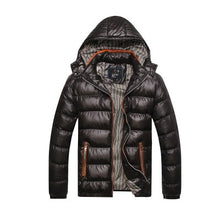 Load image into Gallery viewer, XingDeng Winter fashion warm Jackets Men Hat Detachable top Coat Cotton Outwear Coats Hooded Collar Slim Clothes Thick Parkas