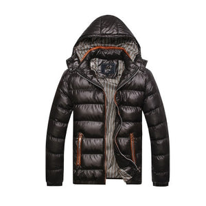 XingDeng Winter fashion warm Jackets Men Hat Detachable top Coat Cotton Outwear Coats Hooded Collar Slim Clothes Thick Parkas