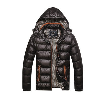 XingDeng Winter fashion warm Jackets Men Hat Detachable top Coat Cotton Outwear Coats Hooded Collar Slim Clothes Thick Parkas