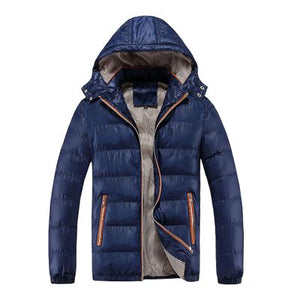 XingDeng Winter fashion warm Jackets Men Hat Detachable top Coat Cotton Outwear Coats Hooded Collar Slim Clothes Thick Parkas
