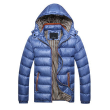 Load image into Gallery viewer, XingDeng Winter fashion warm Jackets Men Hat Detachable top Coat Cotton Outwear Coats Hooded Collar Slim Clothes Thick Parkas