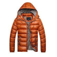 Load image into Gallery viewer, XingDeng Winter fashion warm Jackets Men Hat Detachable top Coat Cotton Outwear Coats Hooded Collar Slim Clothes Thick Parkas