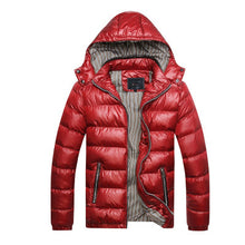 Load image into Gallery viewer, XingDeng Winter fashion warm Jackets Men Hat Detachable top Coat Cotton Outwear Coats Hooded Collar Slim Clothes Thick Parkas