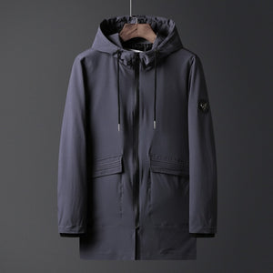 Plus 8XL  7XL 6XL Spring Autumn New Slim Fit Young Men Hooded Jacket Thin Jackets Brand Casual Windbreaker Top Quality black