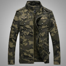 Load image into Gallery viewer, Men&#39;s Army Jacket Men Bomber Military Jackets Casual Camouflage Coat Windproof Outwear Army Green Autumn Winter 2019 Cotton Zip
