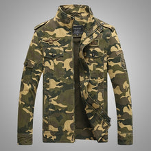 Load image into Gallery viewer, Men&#39;s Army Jacket Men Bomber Military Jackets Casual Camouflage Coat Windproof Outwear Army Green Autumn Winter 2019 Cotton Zip