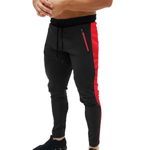 Men 2019 Fashion Sweatpants Casual Color Side Stripe New Fitness Trousers Stitching Elastic Soft Slim Fit Sports Pencil Pants