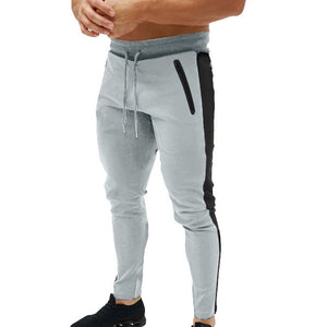 Men 2019 Fashion Sweatpants Casual Color Side Stripe New Fitness Trousers Stitching Elastic Soft Slim Fit Sports Pencil Pants